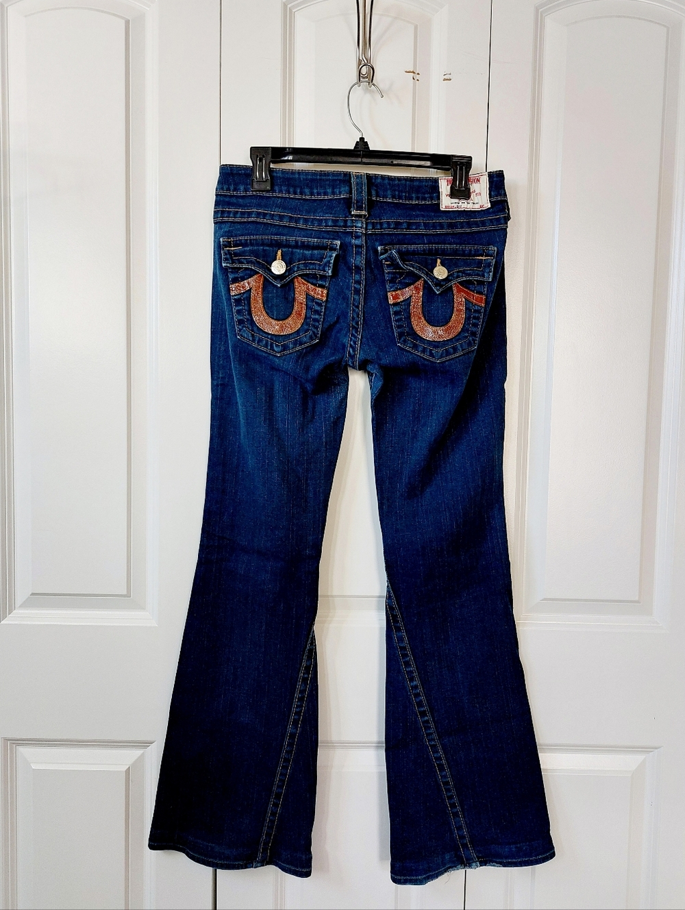 True Religion Joey Flare Jeans 29 Womens Denim Twisted Inseam Dark Wash - Picture 4 of 9